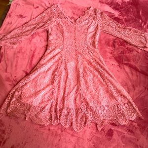 Lace Burgundy Summer Dress